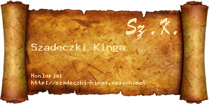 Szadeczki Kinga névjegykártya