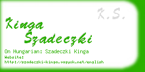 kinga szadeczki business card